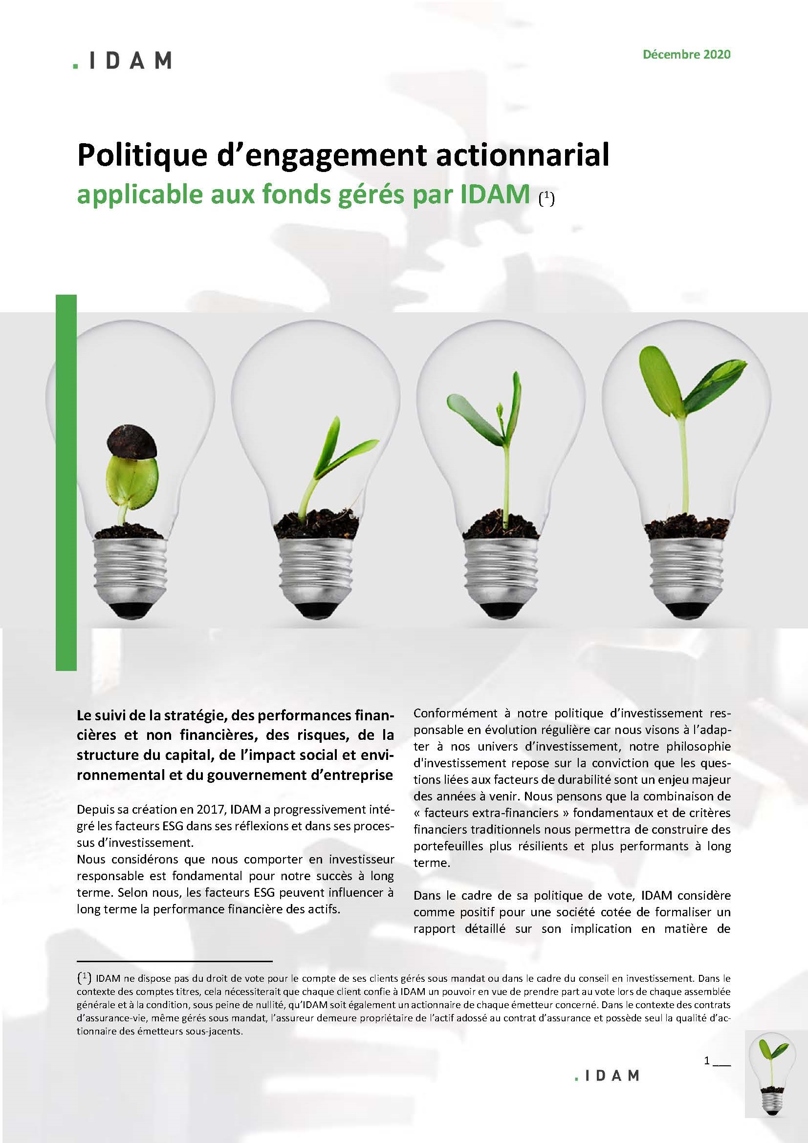 IDAM Politique-dengagement-actionnarial 2020 12 Page-de-garde