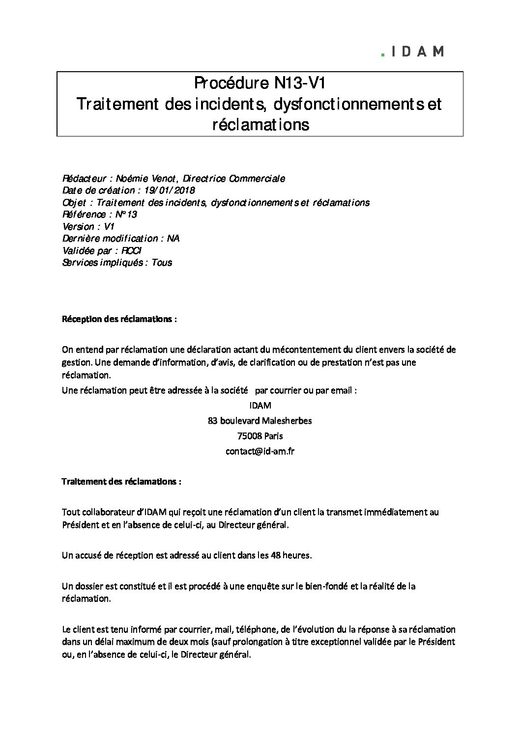 Procedure-N13-V1-Traitement-des-incidents-dysfonctionnements-et-réclamations-1-pdf